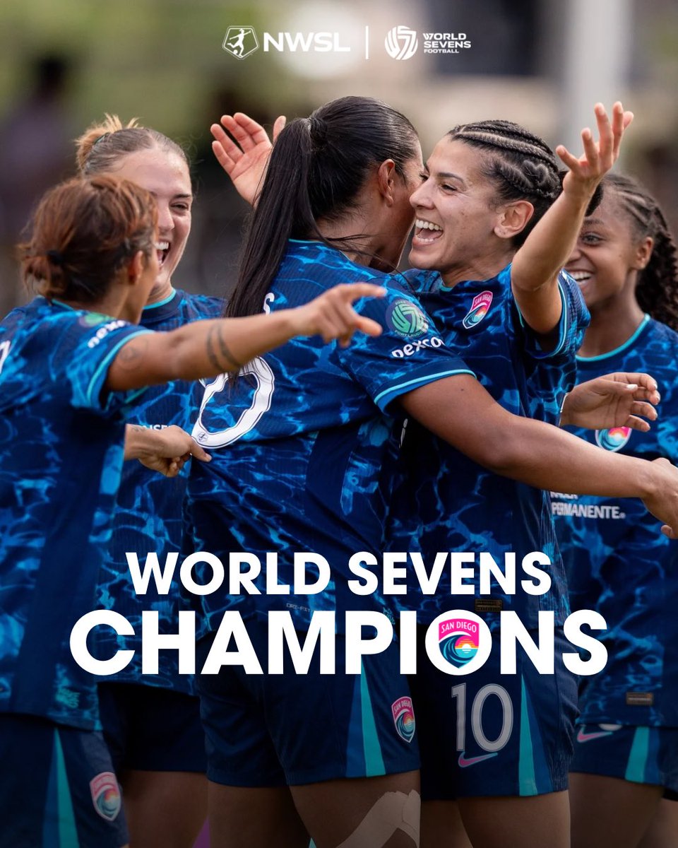 NWSL's tweet photo. SAN DIEGO WAVE ARE WORLD SEVENS CHAMPIONS 🏆 https://t.co/UbpFGFRgrx