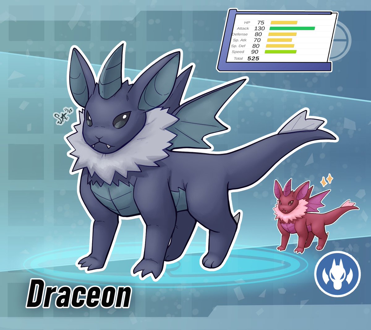 SeanMakinThings's tweet photo. Waiting for #LegendsZA DLC to drop, so I made a Dragon Eeveelution for funzies #PokemonLegendsZA #Pokemon https://t.co/NfkwGrqgkW