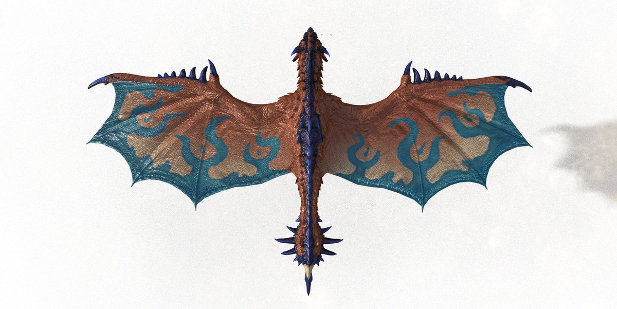 Knarkhi_Deer's tweet image. Recently finished this Skyscale Rathalos texture for a client, for convenience sake i've made one with both crystal horns &amp;amp; one more akin to the horns in game. 

#3dart #textureartist #MonsterHunter #MHS3 #Monsterhunterstories #digitalart #skyscalerathalos #MHWilds #art #artist