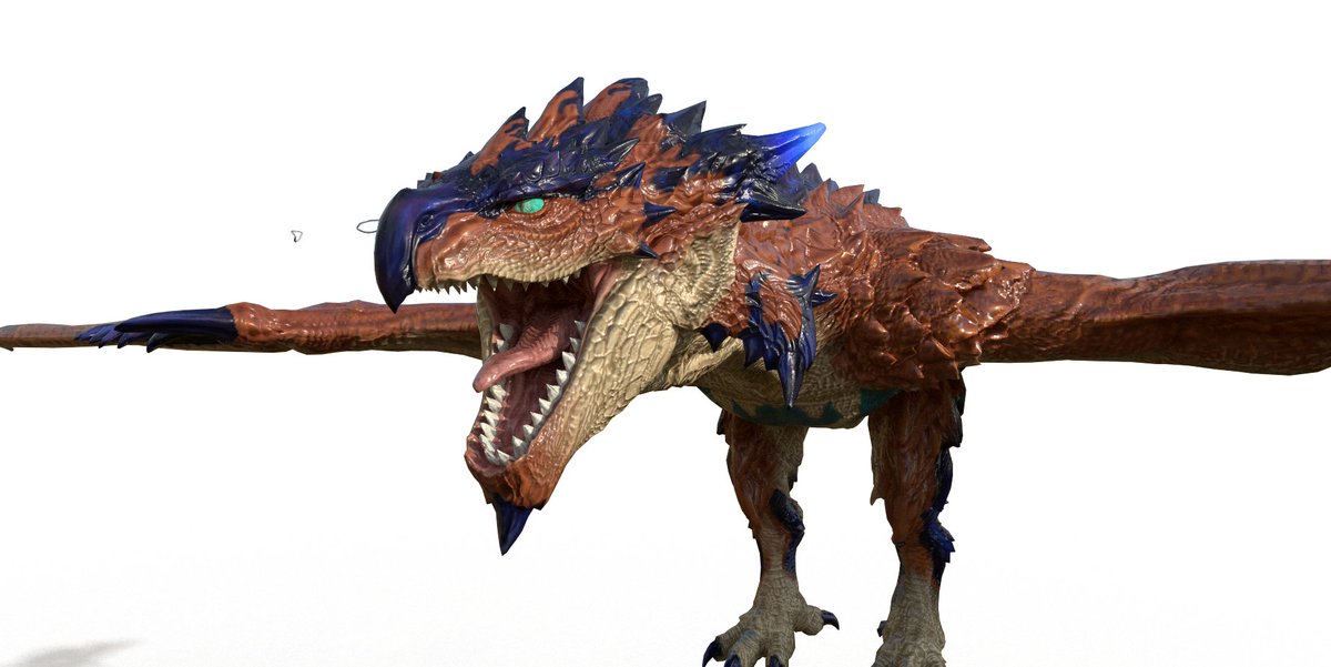 Knarkhi_Deer's tweet image. Recently finished this Skyscale Rathalos texture for a client, for convenience sake i've made one with both crystal horns &amp;amp; one more akin to the horns in game. 

#3dart #textureartist #MonsterHunter #MHS3 #Monsterhunterstories #digitalart #skyscalerathalos #MHWilds #art #artist