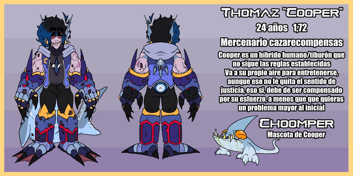JTwets's tweet photo. 🦈|| Cooper y Choomper ||🦈

Les presento a Cooper, el mejor amigo y compañero de Jerearkian quien lo acompañó desde la escuela primaria, que debido a un fallo dimensional ahora es un híbrido humano/tiburón algo hijueputa
[Más info abajo]
[🧵]

#MultiversalDisaster https://t.co/nr5UvOhvcp