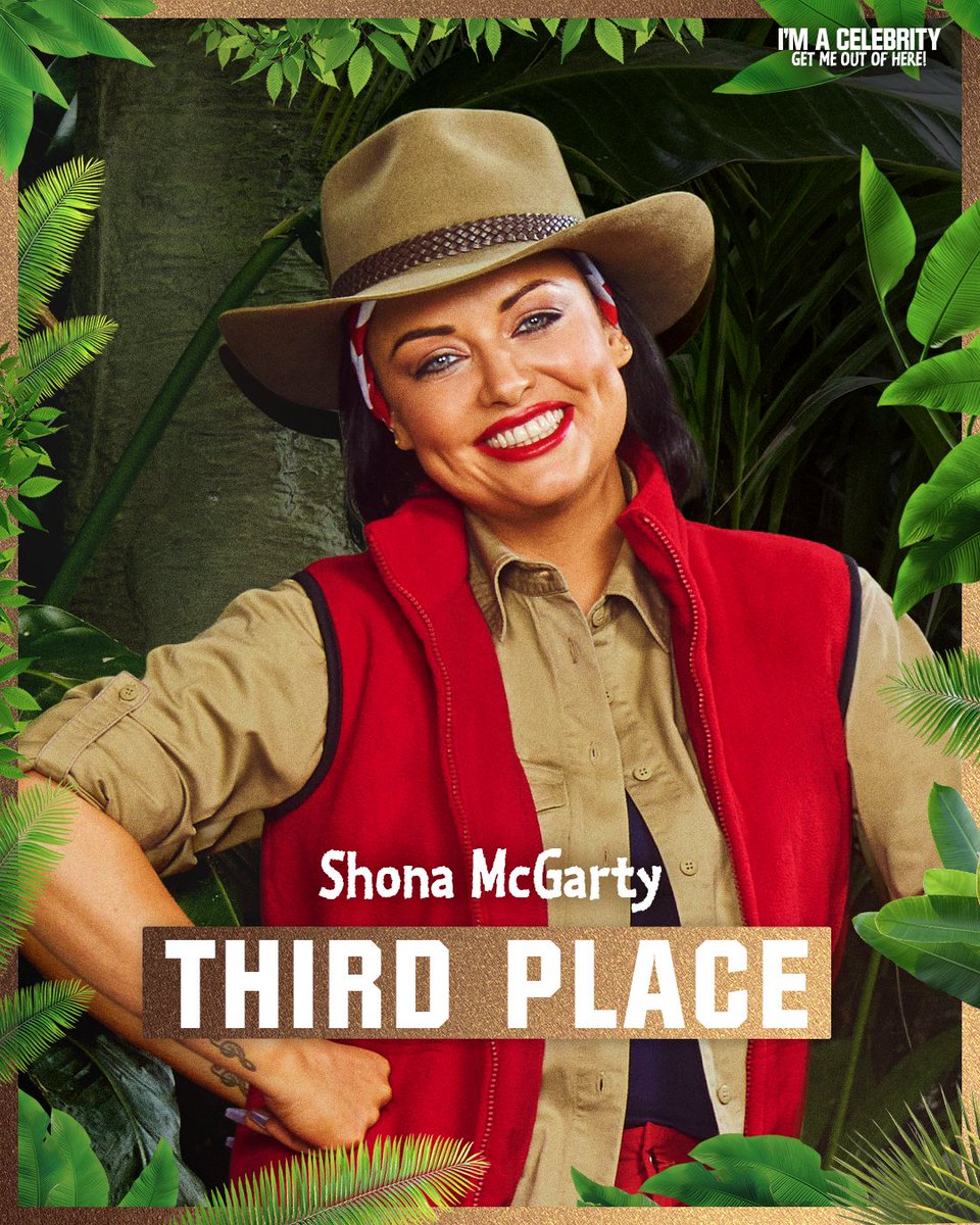 Your votes mean that Shona is in third place! She’s had an incredible time in the Jungle ✨ #ImACeleb