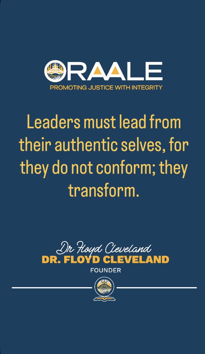 ORAALE2's tweet image. Dr. Cleveland’s weekly quote