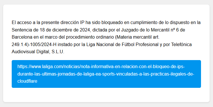 🚨Y los bloqueos se siguen sucediendo, cada fin de semana, cada jornada de <a href="/LaLiga/">LALIGA</a>. 

Hoy domingo 07-12-2025, he detectado 414 IP's que daban servicio al menos a 4.273.146 dominios BLOQUEADOS por parte de <a href="/digimobil_es/">DIGI España</a> de forma indiscriminada

Resumen de dominios 👇

#laligagate