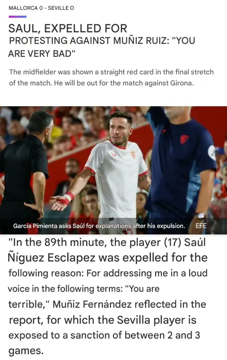 ASTOUNDlNGMessi's tweet image. Dembélé 6 years ago: "You're very bad"

Straight red card and a 2 game suspension, missing El Clásico

Vinicius 2 and a half years ago, to the referee (who is looking at him): "Go take it up the ass, son of a whore"

Nothing

At least Raphinha got a yellow