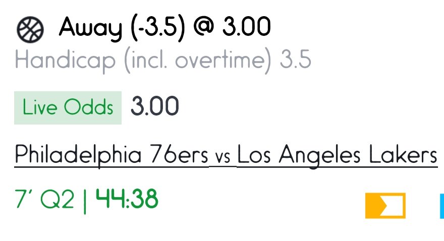 AcedTips's tweet image. Inplay: 
Sportybet: W4YBE1
Odds: 3.00
NBA Handicap