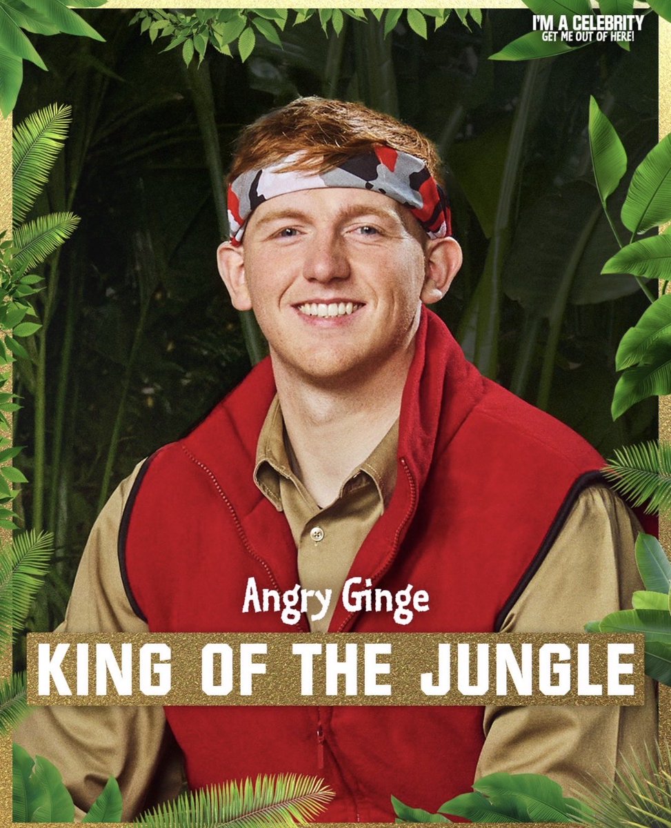 From struggling council estate lad to king of the jungle! You did it ginge not just for your mum but you showed all the haters what’s what and who’s boss! I do hope this opens up doors for him!!!! #ImACelebrity #ImACeleb