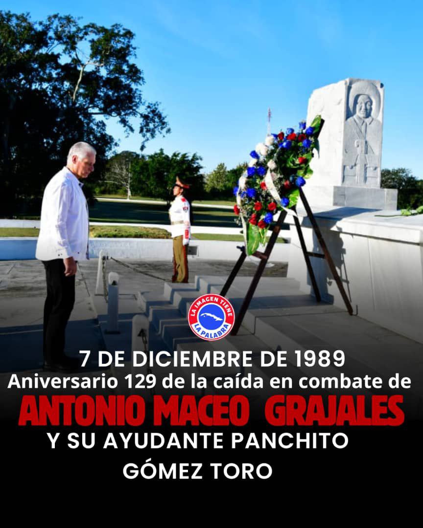 ‼️En la mañana de hoy se realizó el Acto político y ceremonia militar en homenaje al aniversario 129 de  la caida en combate del General Antonio Maceo, su ayudante Panchito Gómez Toro y 36 de la Operación Tributo.
#FARCuba.
#CubaViveEnSuHistoria.