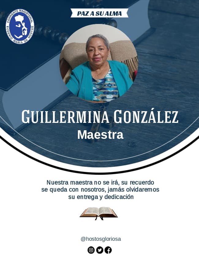 «El Magisterio está de luto, se ha ido una gran maestra» No hay palabras que alivien el dolor de sus familiares y amigos, pero es preciso recordar que sus huellas vivirán siempre entre nosotros. 

#PazASuAlma