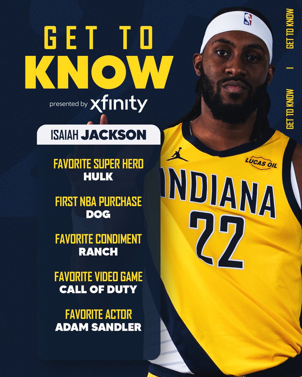 Pacers's tweet photo. Get to Know Isaiah Jackson presented by @Xfinity 🎮 https://t.co/2LisZfzoja