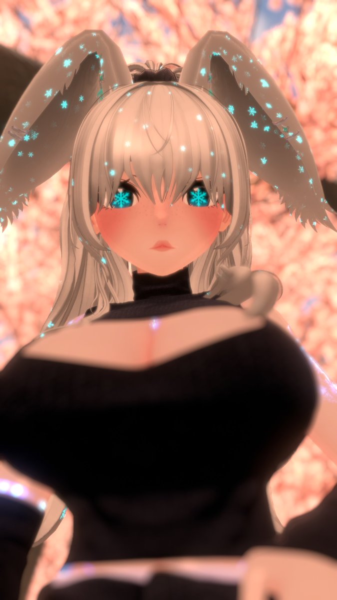 Hmm? Yes, these are real ears. 
Mhm! I'm a snow bunny!
Want me to show you my favorite hangout spot?