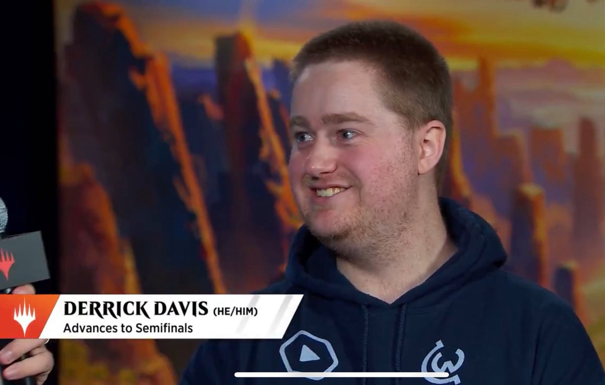Worlds top4: <a href="/mtg_derrick/">Derrick Davis</a> 🏆
It has been an insane journey that unfortunately ends here in the semis!

We are so proud of Derrick for not only making it to the Sunday stage but also for leading the Lessons testing📈

Big❤️ to <a href="/HeavyPlayLLC/">HEAVY PLAY</a> <a href="/BooseMtg/">BOOSE mtg</a> &amp; everyone cheering us on!
