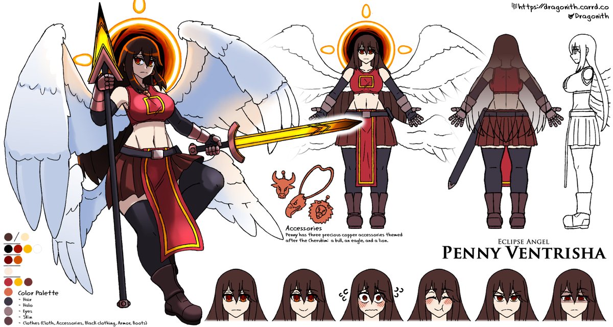 Ref sheet commission for my friend, <a href="/TenaciousTinker/">Tinker</a>! They wanted art of their angel OC, Penny! (1/2)