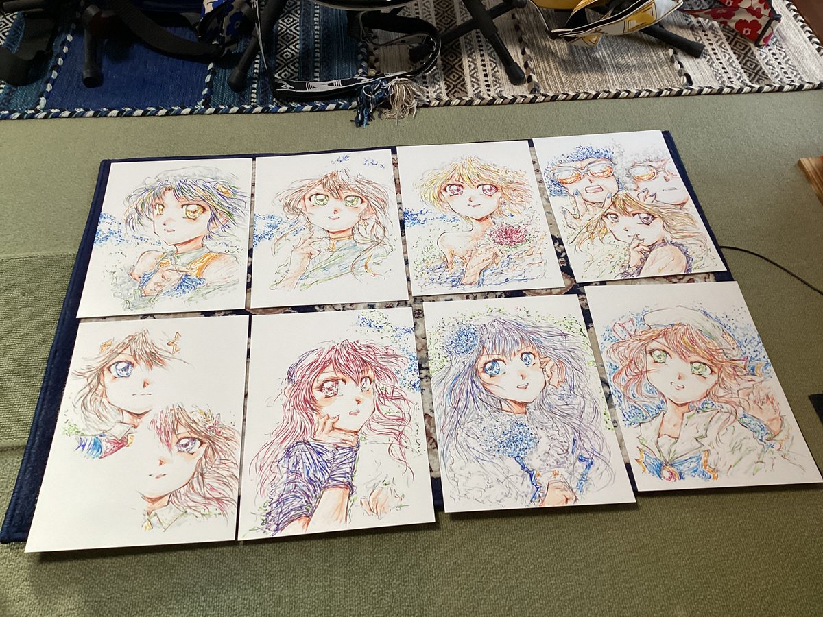 最近描いたイラストの原画です…夕月ティアさんと明透さんに黒咲ルシア