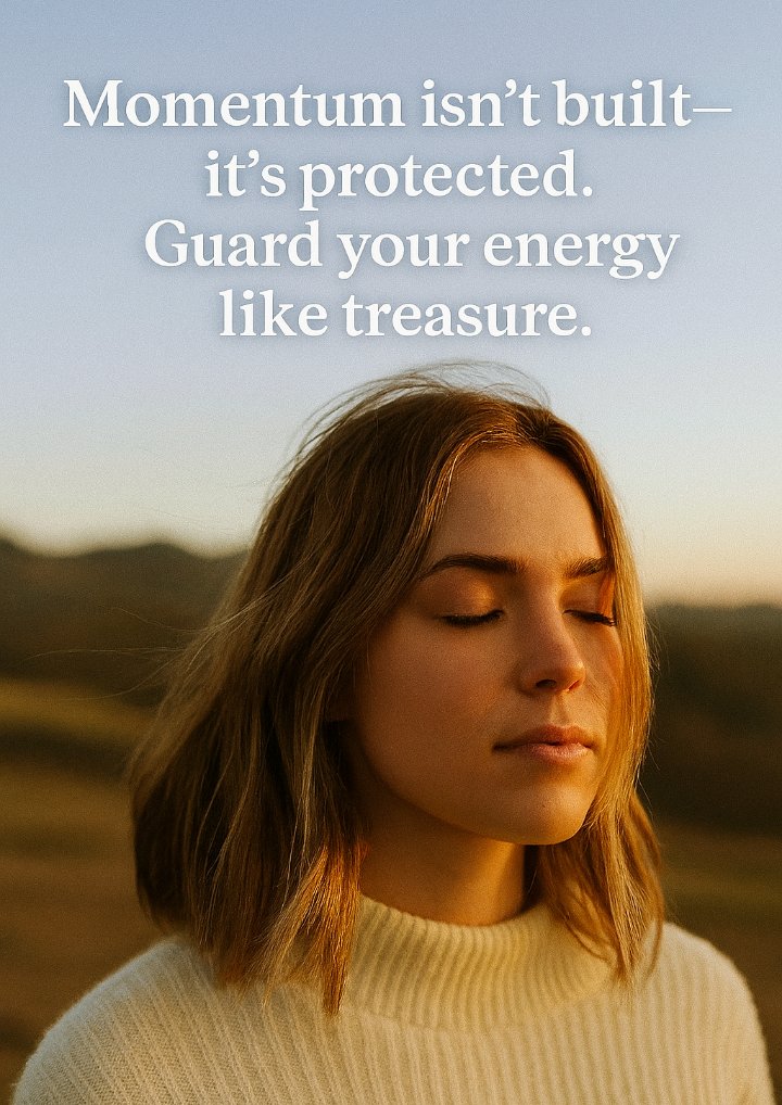 Momentum isn’t built—it’s protected. Guard your energy like treasure.