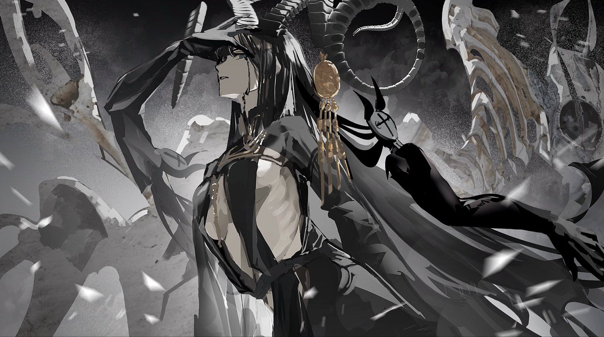 I worked on the illustrations for ICDD’s new song, 黝堊の祈り - Anima immortalis est. - for osu! world cup grandfinals tiebreaker :&gt;