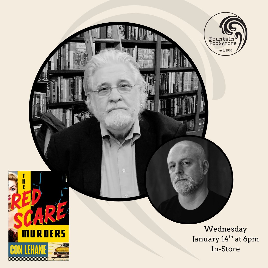 FountainBkstore's tweet photo. Con Lehane brings us his latest steamy noir novel! He will be talking with John Copenhaver about all things mysterious. https://t.co/q4rKkdf0s4 #LocalAuthor #ShopSmall #AuthorEvent https://t.co/DRBVSldMCj