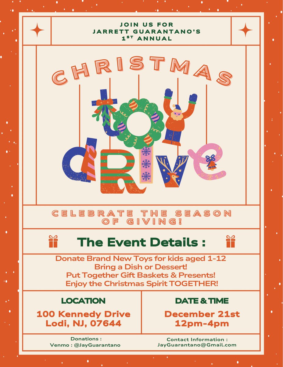 JayGuarantano's tweet image. Excited to be holding my first toy drive for kids with cancer! Believer that God put me on this Earth to serve others and bring joy to as many people as possible. Anyone that donates will receive pictures of items purchased with their names on the Christmas wrapping! Much love!…