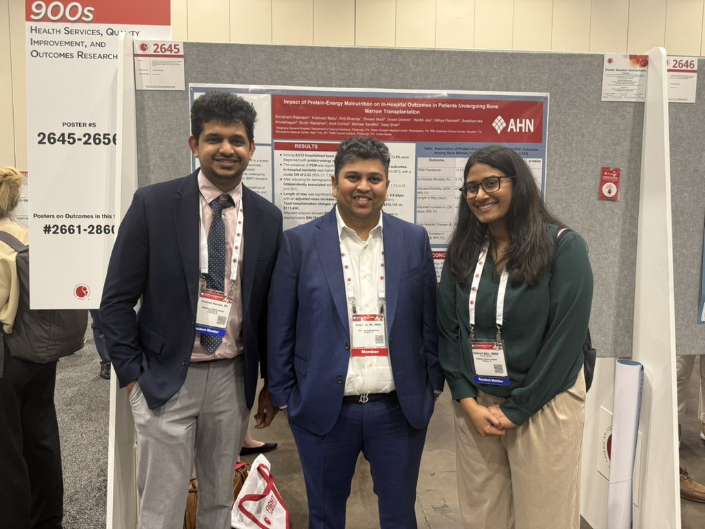 SrinishantR's tweet image. Amazing #ASH25 with amazing #Mentors!

So grateful to be surrounded by mentors who truly care.
Thank you, Dr. Shah, Dr. Bhagavatula &amp;amp; Dr. Mewawalla, for your continued guidance and support! ✨