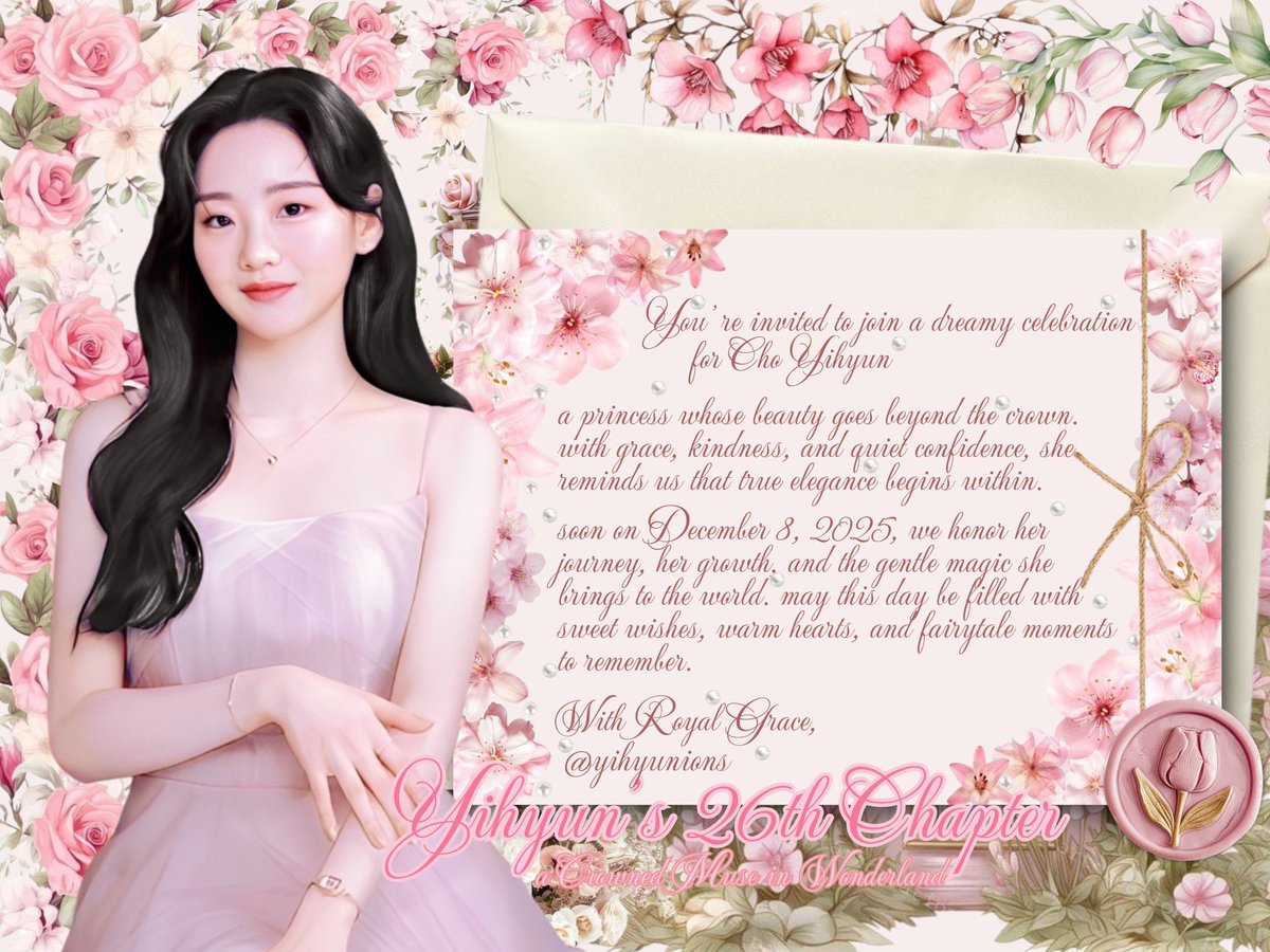 “𝘵𝘪𝘯𝘨.. 𝘵𝘪𝘯𝘨.. ” ࿄˖ 𝓣he castle bells ring — it’s 𝗣𝗿𝗶𝗻𝗰𝗲𝘀𝘀 𝗬𝗶𝗵𝘆𝘂𝗻’𝘀 𝗯𝗶𝗿𝘁𝗵𝗱𝗮𝘆 today. Come gather in the royal hall with us and let’s 𝒸𝑒𝓁𝑒𝒷𝓇𝒶𝓉𝑒 her soft, sparkly day together with sweets, chatter, and storybook moments.