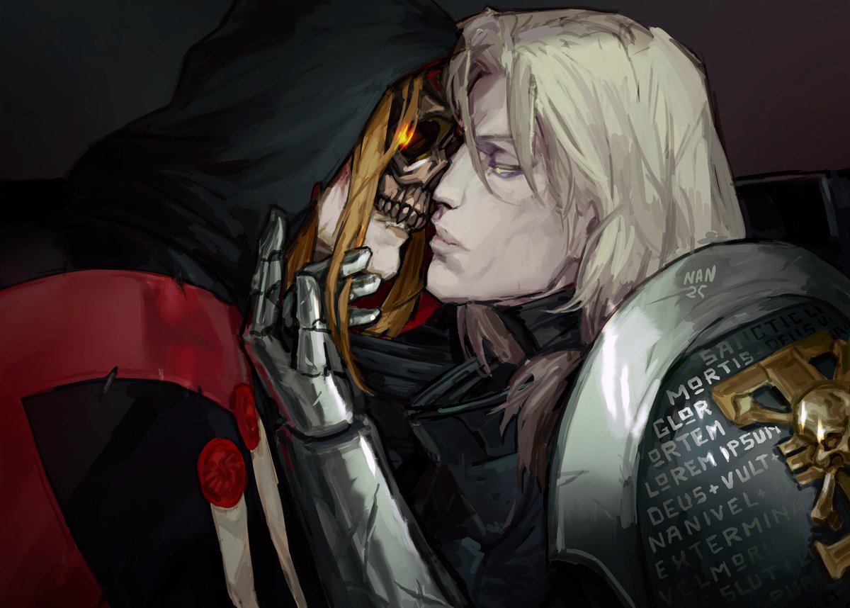 Nan_ivel's tweet image. Working for the Inquisition sometimes exposes us to truly perilous things — like too much free time and a stack of romance novels…

Vel steals a kiss from @\JaxKydra's beautiful Silentius 🧡