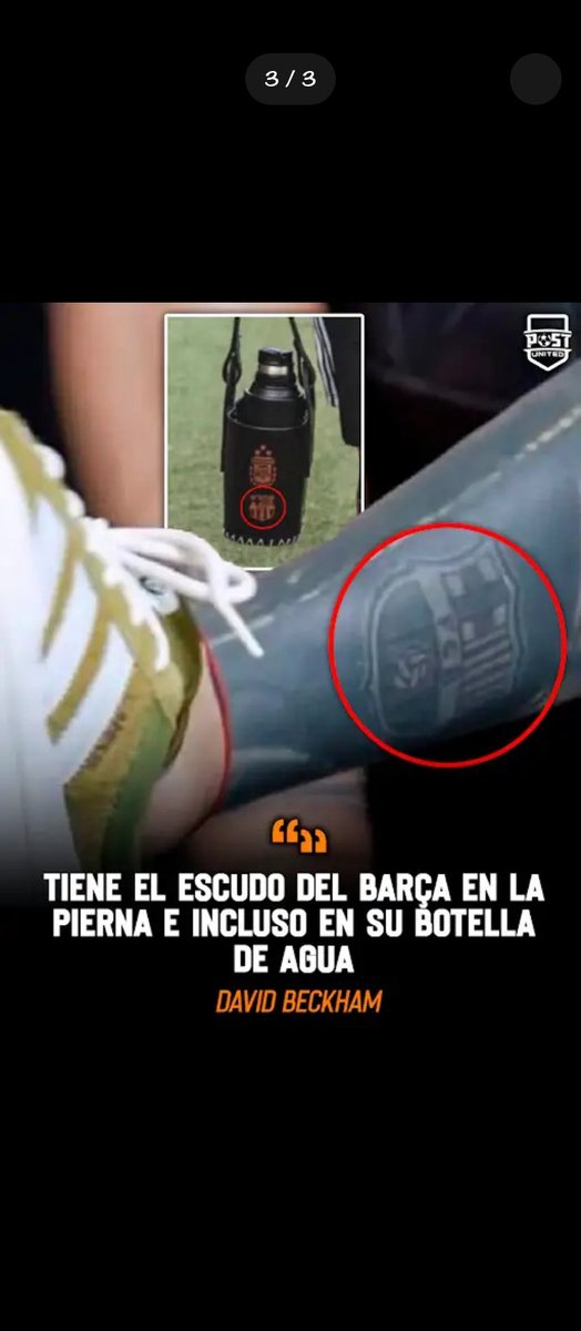 Tiene el escudo del Barça en la pierna e incluso en su botella de agua...

Messi💙♥️