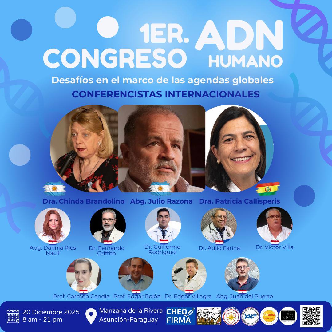 TertuliasLiber1's tweet photo. 🔵🇵🇾 1ER. CONGRESO ADN HUMANO 🧬
ADN humano en el marco de las agendas globales.

🚨 ¡OFERTA EXCLUSIVA TERMINA ESTE MIÉRCOLES 10/DIC!
⏳ Últimas horas: ¿Vienes a Asunción? El networking presencial vale casi el doble.
Asegura tu asiento aquí: https://t.co/eK4KdBALCZ

Información y Adquisición de Entradas: https://t.co/eK4KdBALCZ