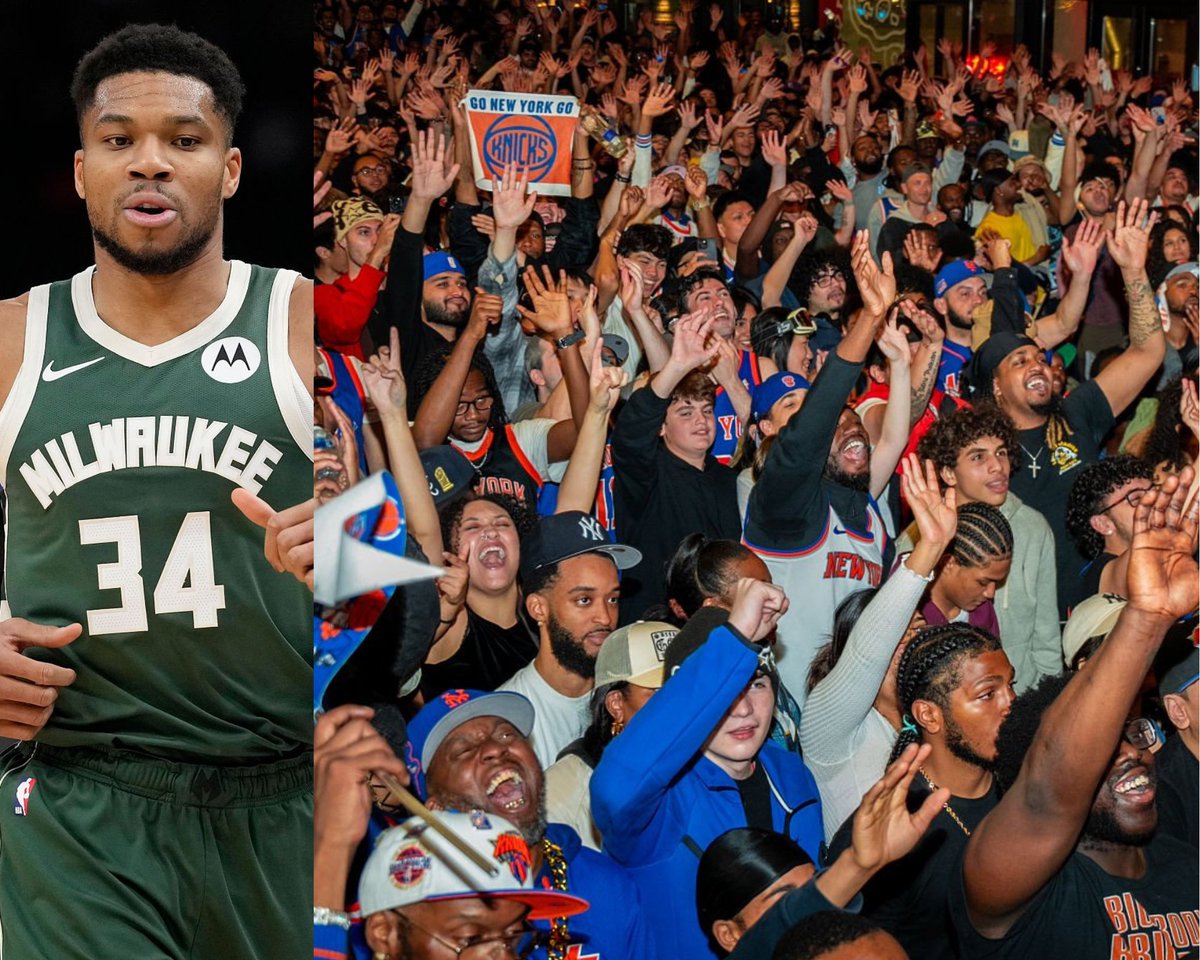 NBA_NewYork's tweet image. Fischer: "There's strong belief leaguewide Giannis desires 1 destination above all the rest if he actually fully asks out someday: New York…I've even heard that the rowdy fanbase outside MSG after playoff Ws…resonate, given his fondness for…basketball &amp;amp; soccer clubs in Europe"