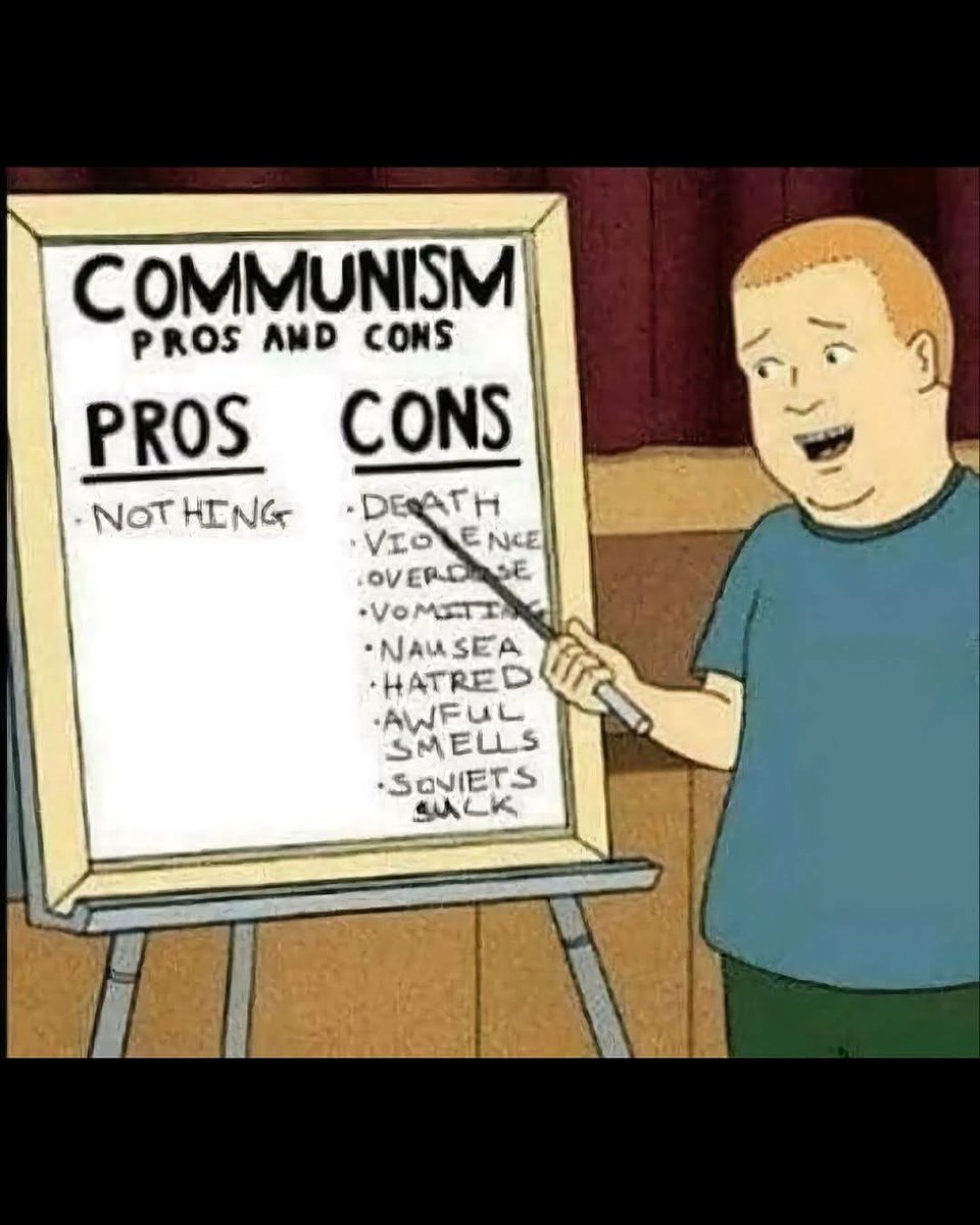 MAGAWILLFOREVER's tweet image. Pros of Communism 0