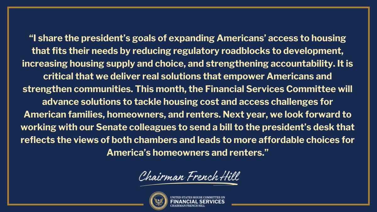 FinancialCmte's tweet image. NEW: Chairman @RepFrenchHill statement on FY26 NDAA. 

Read more 🔗⬇️
financialservices.house.gov/news/documents…