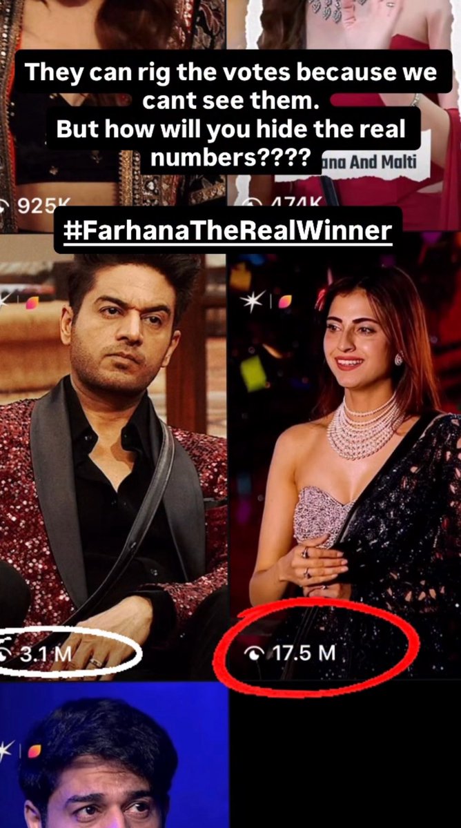 shani133333's tweet photo. The only Bigg Boss where everyone knows the rigged winner from way past . I told you votes doesnot matter , they eliminated most strong contestants already just for this fixed winner .
For us Farrhana is winner 🏆 https://t.co/GpOiXG1tR1