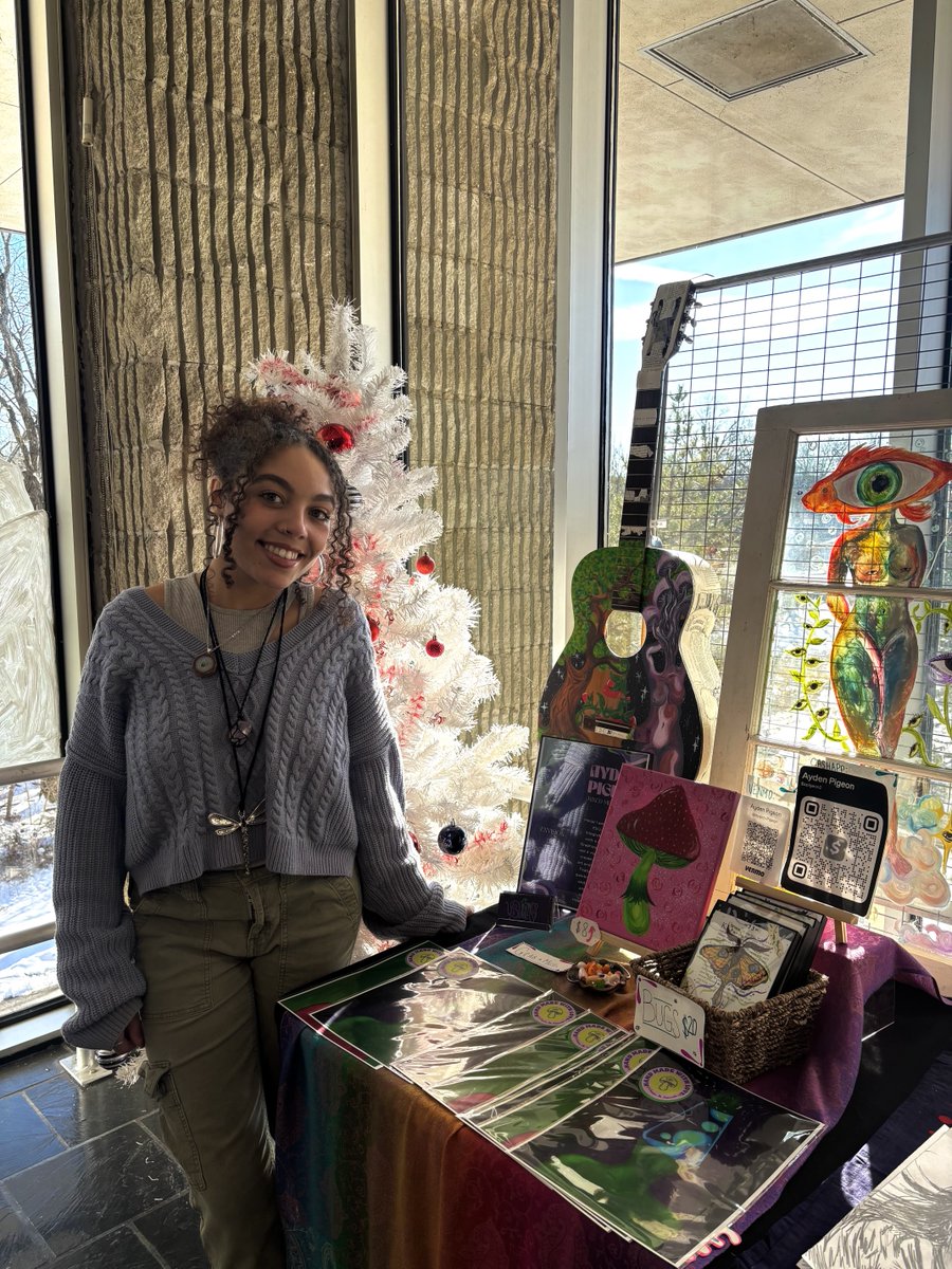 EsuGallery's tweet photo. Meet Ayden, one of many talented artists featured in our 2025 #Holiday Shop🎁! Stop by the Madelon Powers mezzanine from 12/1-12/10 (11am-4pm). Remember: this event is open to the public and free to attend, digital payment methods are encouraged https://t.co/osG1pQYDq3