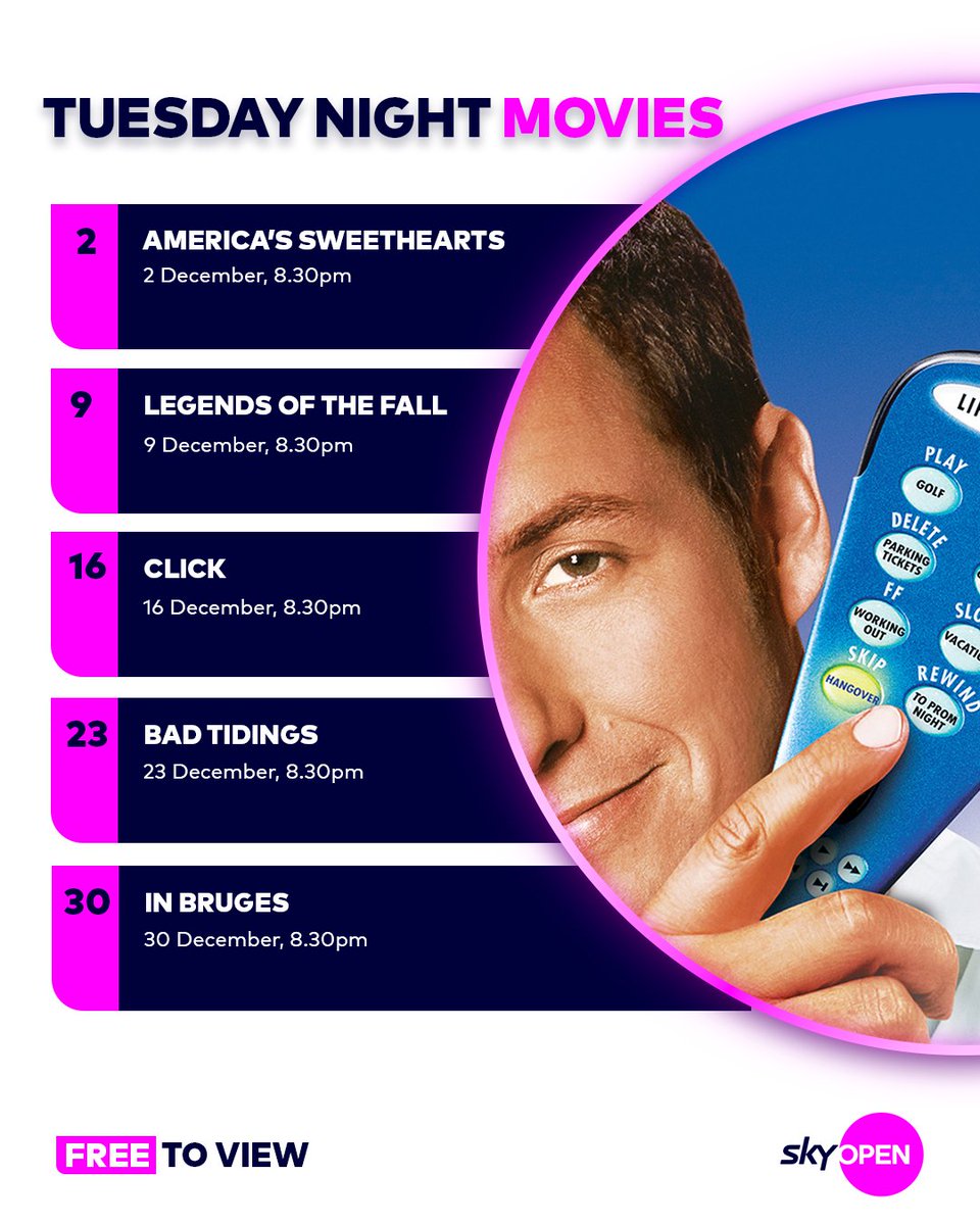 ‘Click’ play on the perfect Tuesday this December 📺