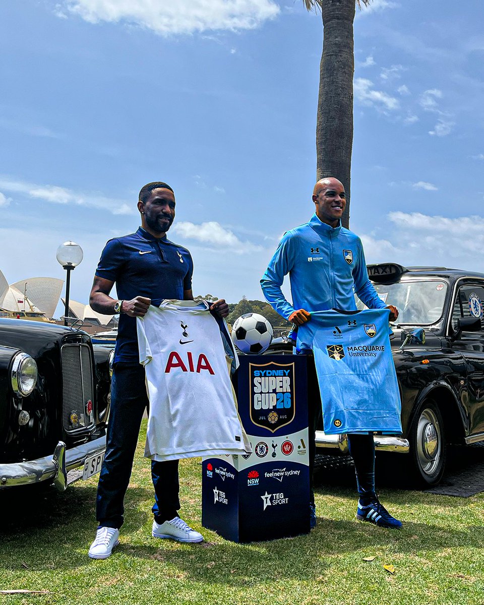 What a link-up 🤝🤩 Jermaine Defoe x Marcel Tisserand to launch the 2026 Sydney Super Cup!

Next year, the Spurs legend’s beloved club <a href="/SpursOfficial/">Tottenham Hotspur</a> will take on Tisserand’s Sydney FC at Allianz Stadium 🔥