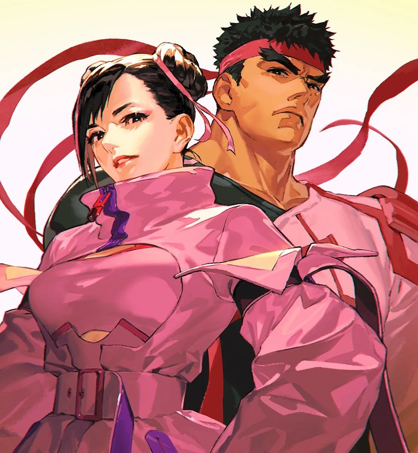 YamamotoElios's tweet image. Chun Li &amp;amp; Ryu’s Street Fighter V Breast Cancer Awareness Pink Charity Costumes. Artwork by Chisato Mita! 

#CAPCOM #streetfighter #artwork #illustration #Ryu #ChunLi