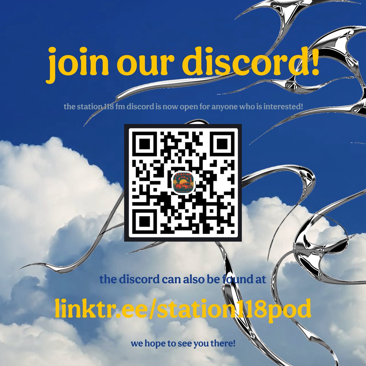station118pod's tweet photo. hello!! to stave off the sunday scaries here’s an announcement — we’re opening our discord for anyone who is interested in joining! we are really hoping to build a community on there and look forward to seeing you there!

[https://t.co/BDxfE55V21] https://t.co/J3tJWKfCxJ