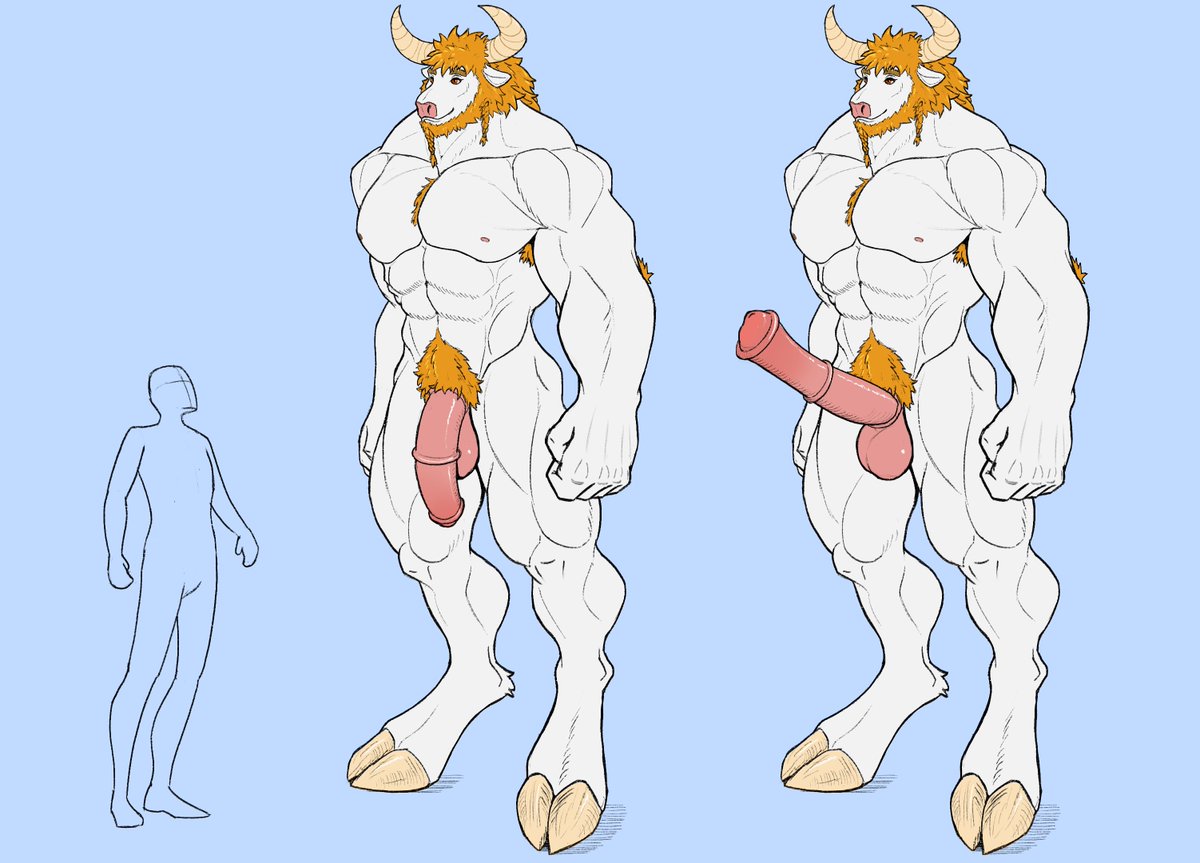 another giant maned minotaur adoptable. dm me with your offer if interested (paypal/kofi only) etc