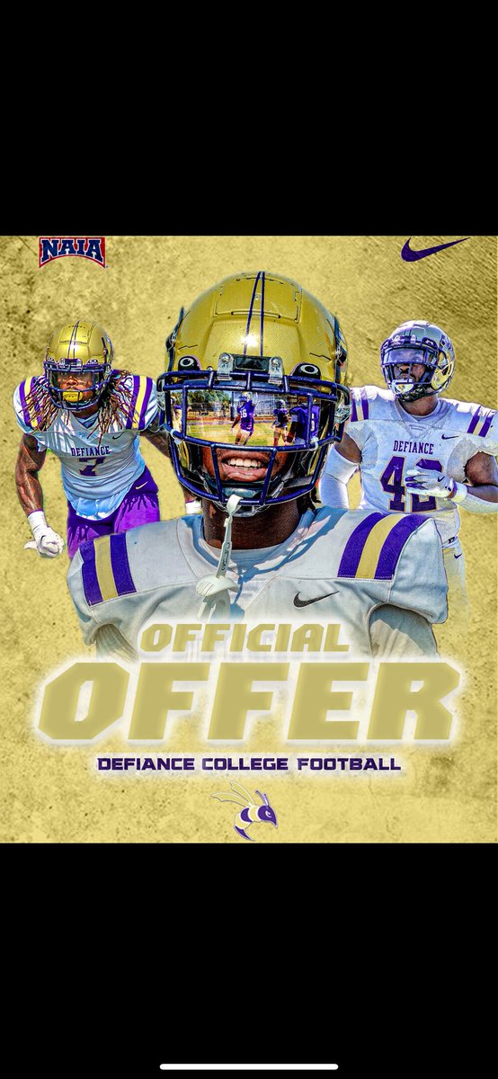 Blessed to say I have received an offer from Defiance College #AGTG 
just the beginning!!!