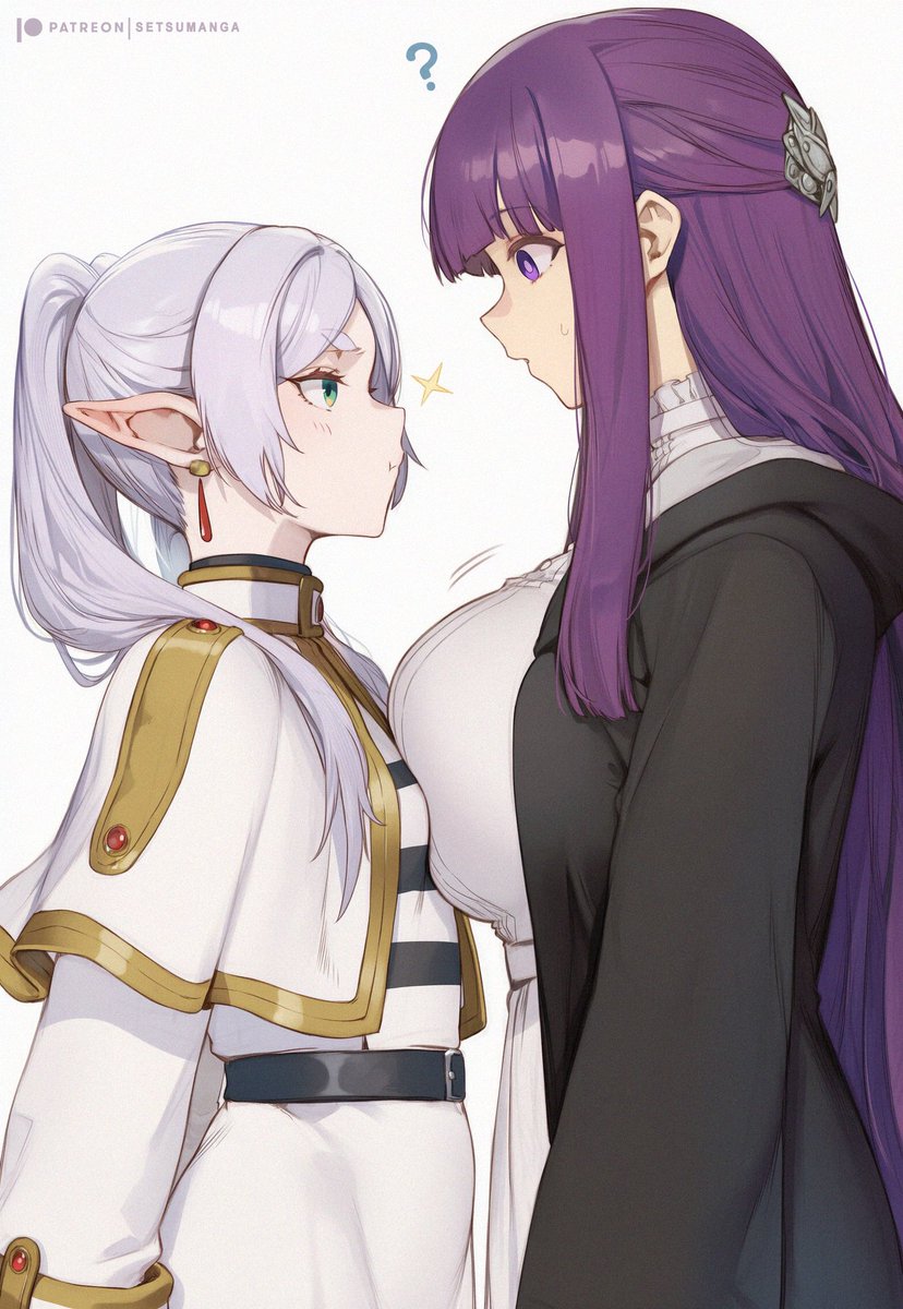 SetsuManga2's tweet image. Frieren is really overdoing the whole 'comparing sizes' thing. 🥲