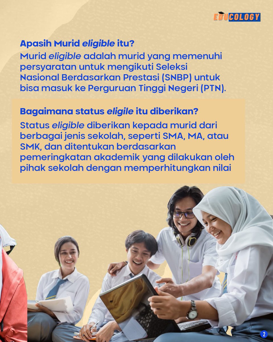 educology_id's tweet photo. Sahabat Edu, Seleksi Nasional Berdasarkan Prestasi (SNBP) 2026 akan segera dibuka 🤩

#SNBP2026 #SNBP #EdukatifdanInformatif #SiswaEligible https://t.co/fZ4FYGVKbG