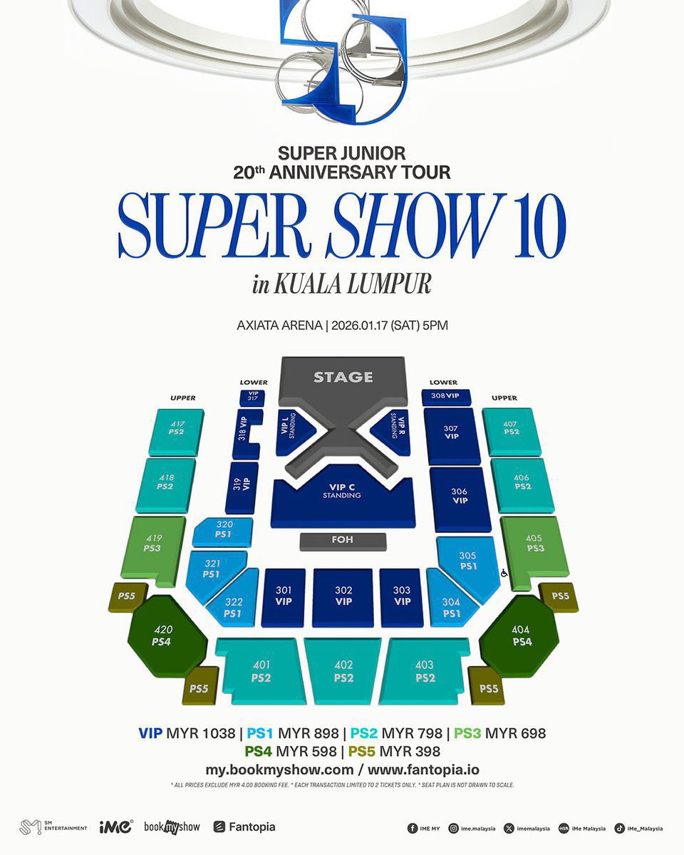 WTS SUPER JUNIOR 20th Anniversary Tour – SUPER SHOW 10 IN KL •2x