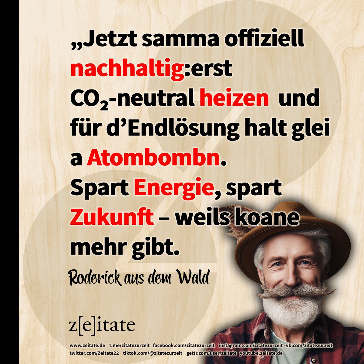 Zeitate22's tweet photo. #Euplaene #nachhaltigeazombombe #uran
#Klimaschutz #waffenlobby
#vonderleyen #co2neutral
#Kriegstreiber #roderickausdemwald https://t.co/qqATnrnxLb