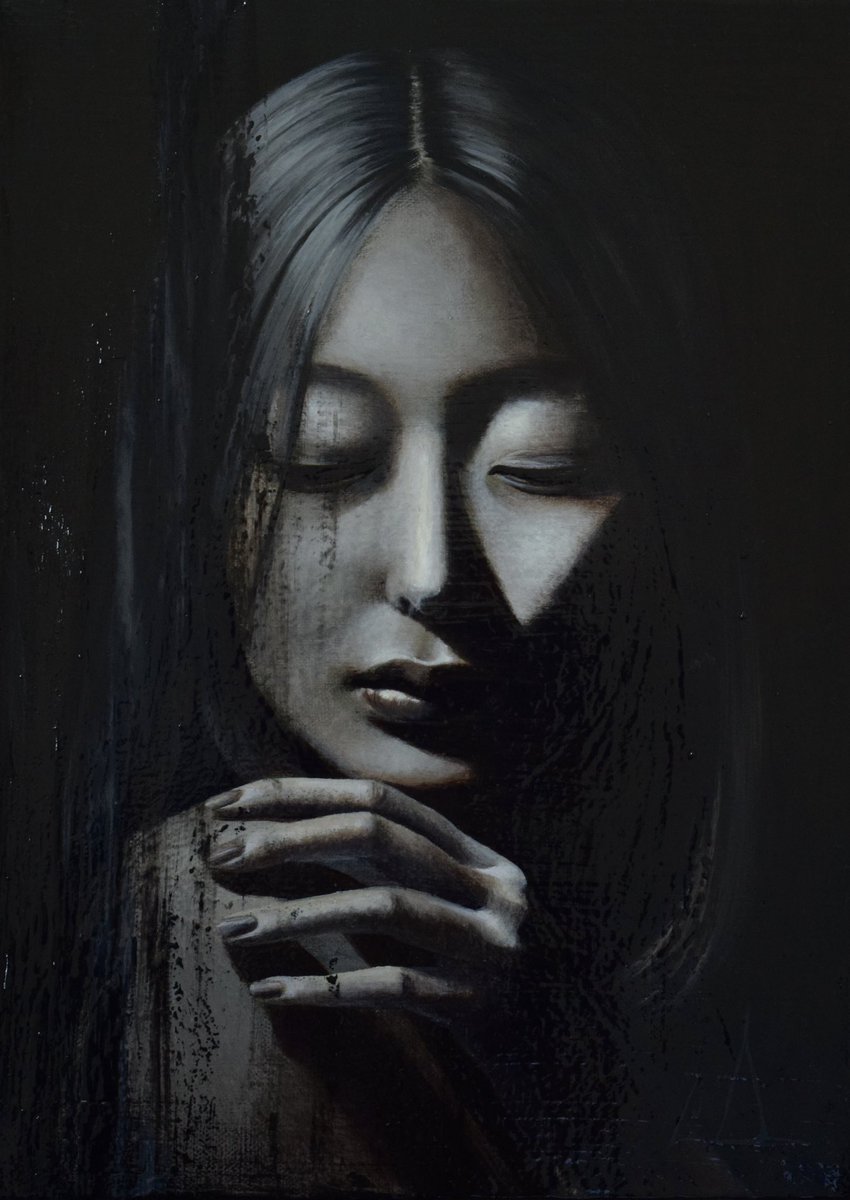 尾崎里樺 油彩画展 開催中です。
 
人の生死、精神や心理など形状の無いものを対象に自身で探求し構築したものを視覚化しています。
油彩作品15点をご高覧ください。　12/8～13
 
作家在廊日　12月8日(月) 、 13日(土)
 
オンラインショップ
g-mitakeshop.com