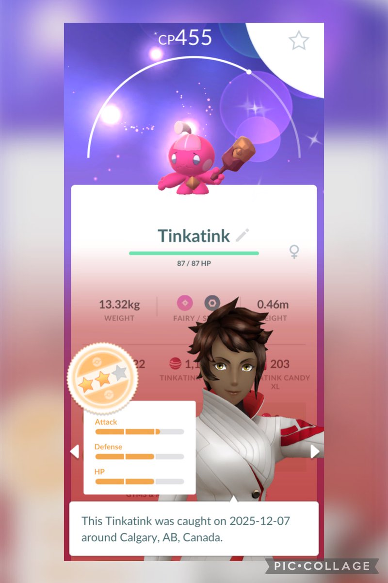 Hatched my first shiny tinkatink ✨terrible ivs though 😹#PokemonGo #ShinyPokemon