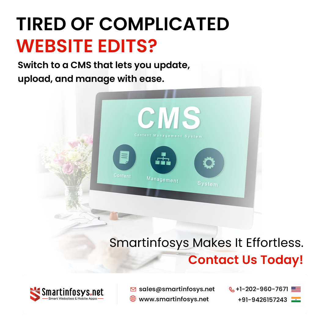 smartinfosys_'s tweet image. Take full control of your website—quickly and effortlessly. With Smartinfosys.net’s powerful CMS, you can update content in minutes and keep your business moving forward.

Learn more: smartinfosys.net/109/cms-websit…

#CMSDevelopment #Smartinfosys #WebSolutions #WebsiteManagement