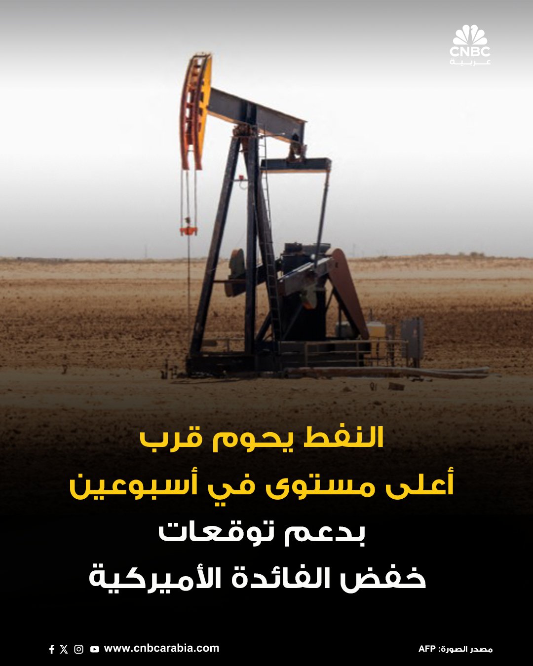 أسعار النفط ترتفع قرب أعلى مستوياتها في أسبوعين يوم الاثنين، إذ يتوقع المستثمرون أن يُقدم الفدرالي الأميركي هذا الأسبوع على خفض معدلات الفائدة: عقود خام برنت الآجلة ترتفع بنحو 0.1%، لتسجّل 63.87 دولار للبرميل. للمزيد 