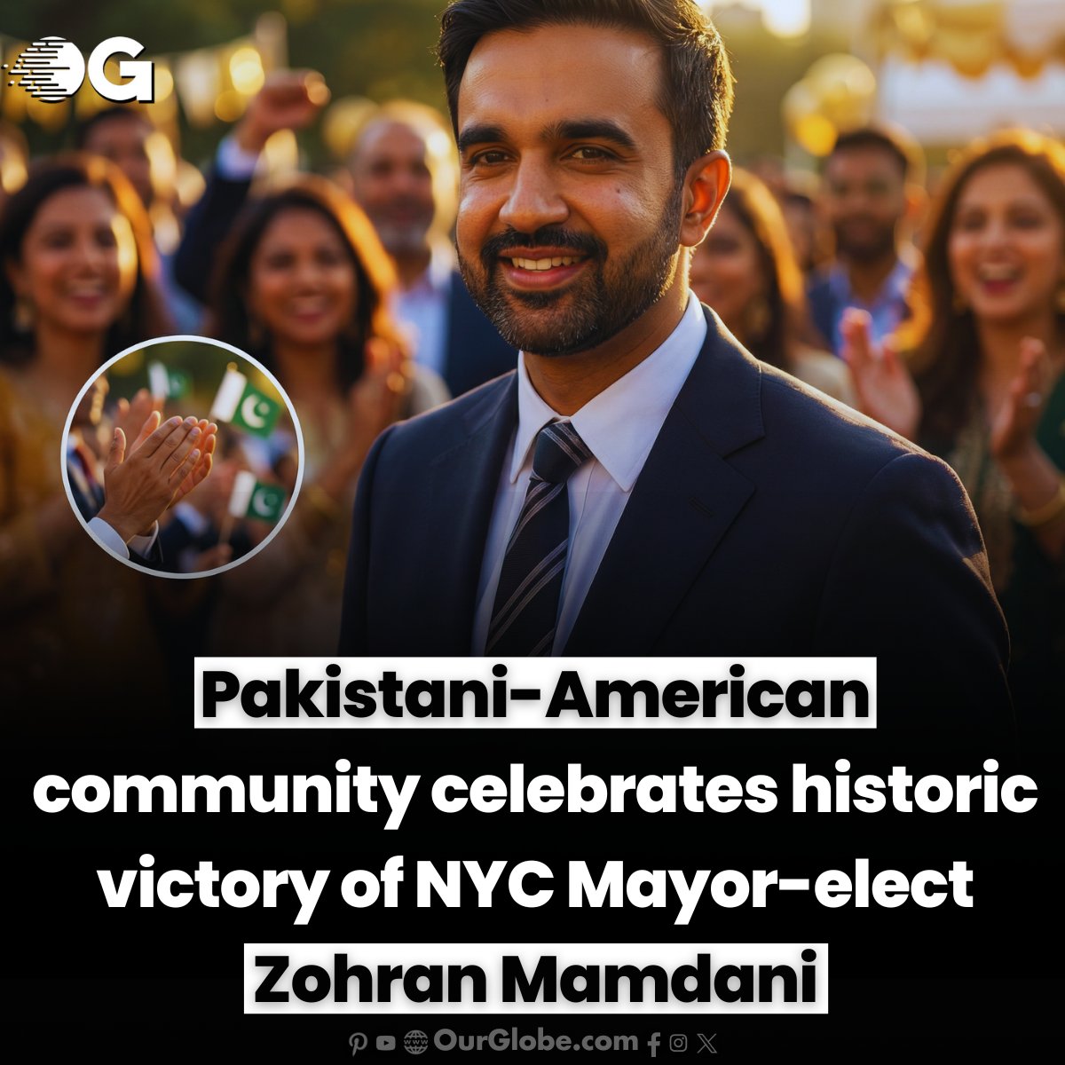 OurGlobeMedia's tweet image. The Pakistani-American community honored NYC Mayor-elect Zohran Mamdani at a reception hosted by APPAC’s Dr. Ijaz Ahmad. Mamdani thanked the community for fueling his historic win as the first Muslim and South Asian to lead the city. 
#ZohranMamdani #NYC #APPAC