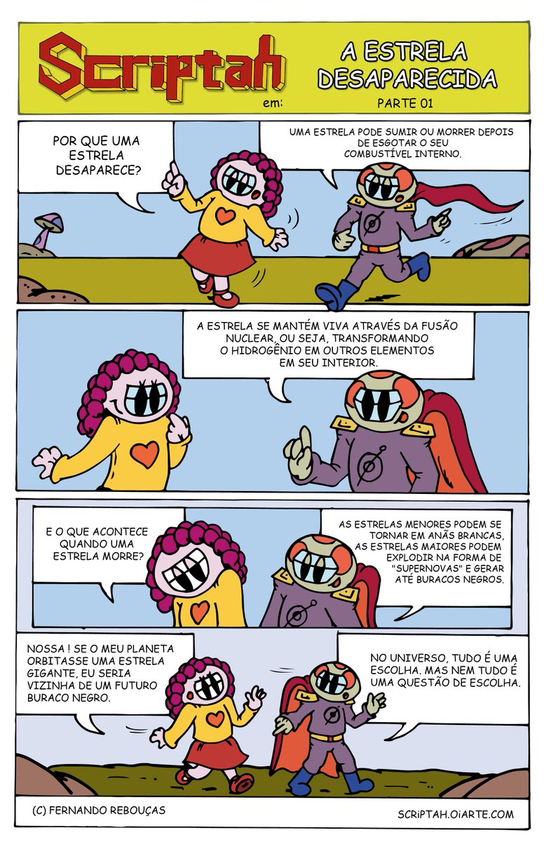 Scriptah1's tweet image. Leia a primeira página da nova série em quadrinhos sobre #astronomia, com personagens de “Scriptah”. Clique para conhecer a história:
scriptah.oiarte.com/seriado/
Link direto:
scriptah.oiarte.com/seriado/imagen… - #nerdbrasil #quadrinhos #notícias #game