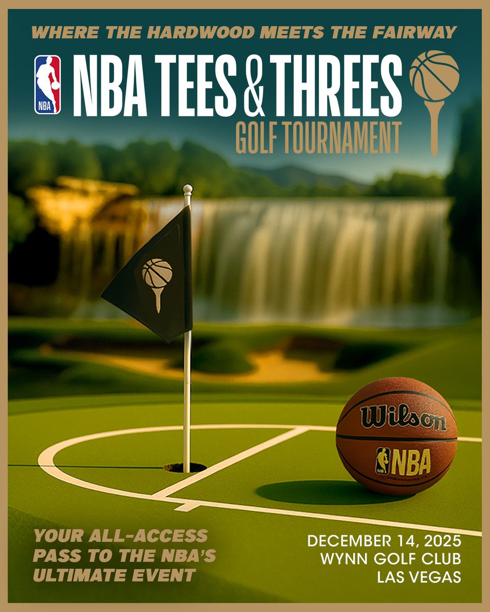 Bricksroll's tweet image. Follow along on the fairways or get in on the action! 🏌️

Join NBA Legends, pro golfers and other celebrities at the second annual NBA Tees &amp;amp; Threes Golf Tournament, Sunday, December 14 in Las Vegas! ⛳️