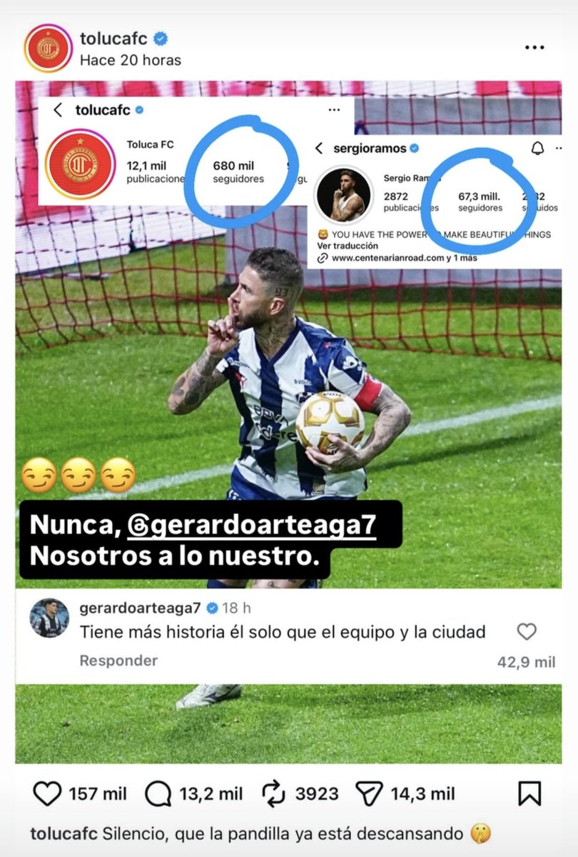 El "león" 🦁 que en dos partidos se llevó 9 goles, un penal fallado y una eliminación en semifinales.

No sabíamos que en el fútbol se ganaban los partidos teniendo más seguidores en Instagram.

¡Felices vacaciones <a href="/SergioRamos/">Sergio Ramos</a>!
Nunca olvidaremos tus visitas al Nemesio Diez. 😘
